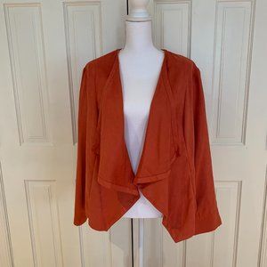 Deep Orange Faux Suede Jacket